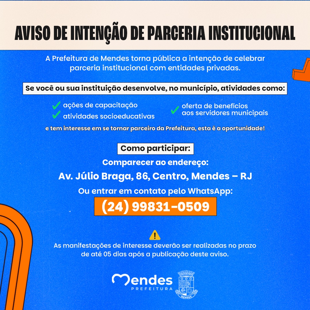 Aviso de Intenção de Parceria Institucional